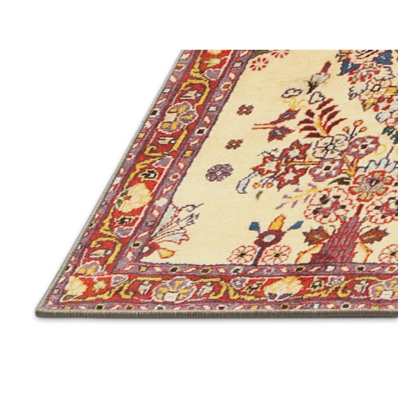 Rouge oriental/beige/brun Tapis décoratif Abrar, Rectangle 6 pi x 9 pi