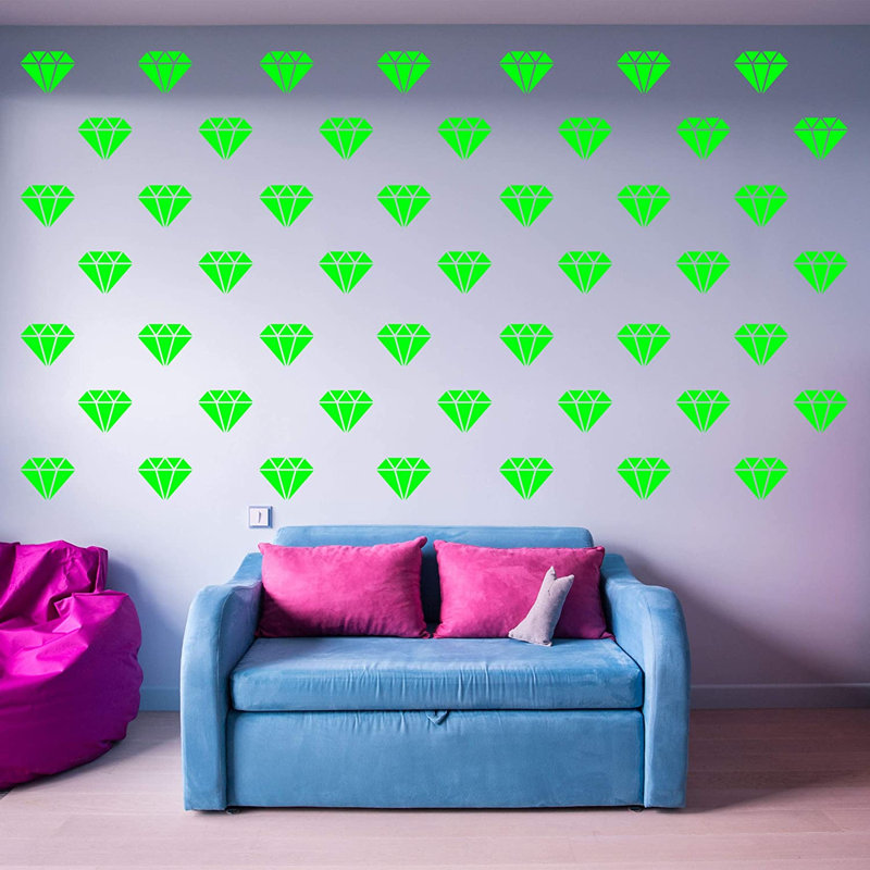 Abstract Non-Wall Damaging Wall Decal, Lime Green