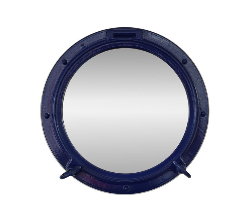 Miroir décoratif hublot, H 24 po x l 24 po, Bleu marine