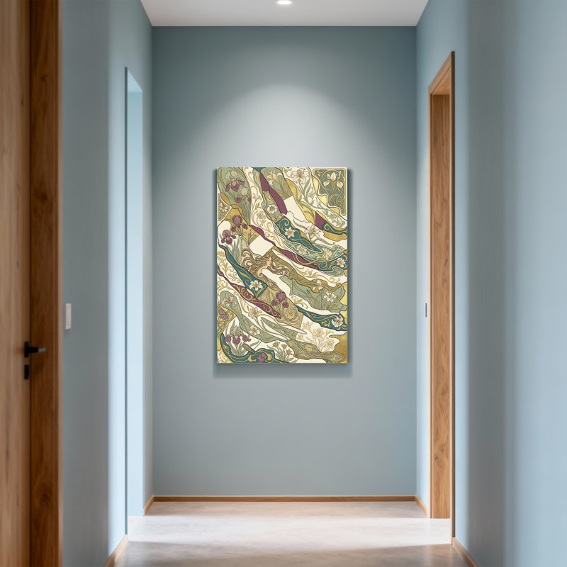 Motif abstrait de vagues art floral