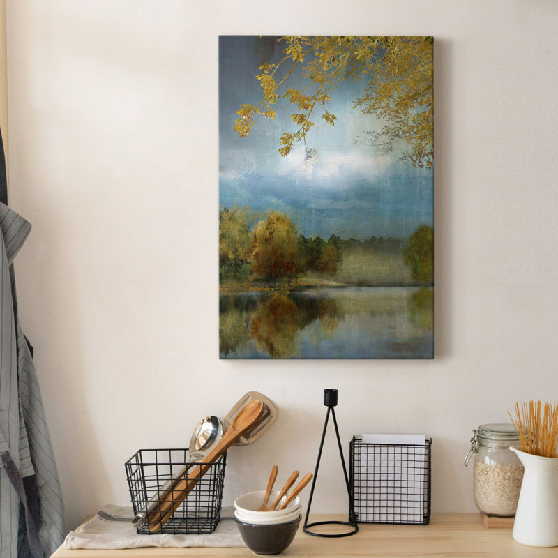 Golden Leaves - peinture sur toile tendue, H 48 po x l 32 po x P 1 po