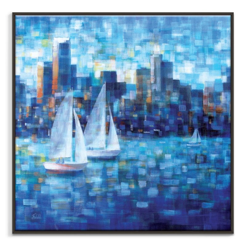 Jennifer Webb - Painting on Canvas, Black, 41cm H x 41cm W