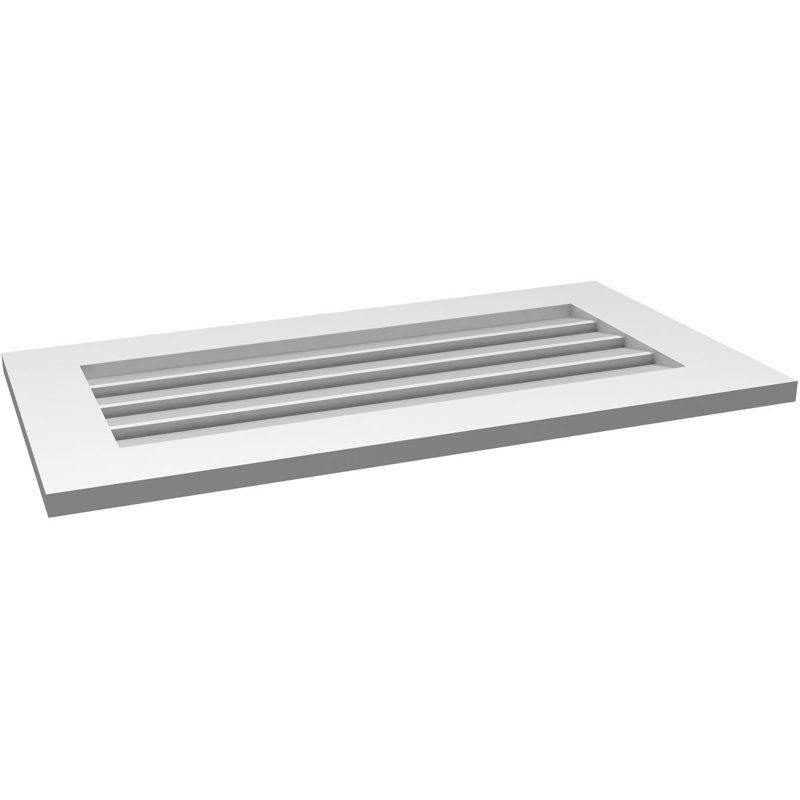 Évent à pignon fonctionnel en uréthane rectangulaire à fixation en surface, brun clair apprêté, H 18 po x l 34 po x P 1 po