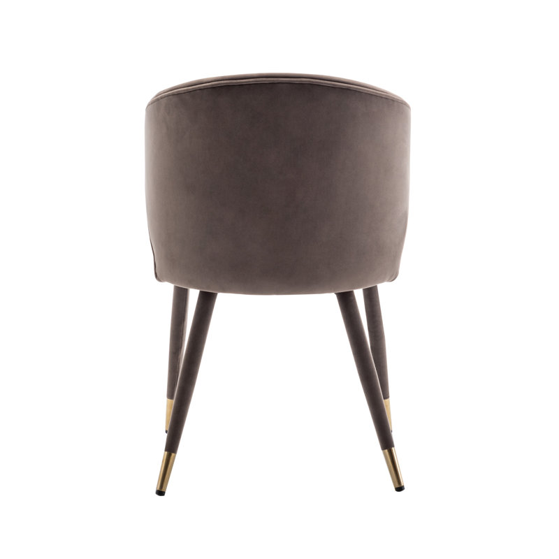 Chaise de salle à manger rembourrée Sumiko, Gris foncé