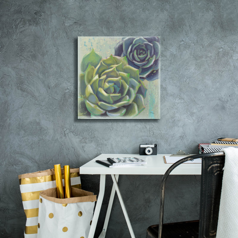 "Epic Graffiti" Succulents 1 "par Wellington Studio, art mural sur toile, H 18 po x l 18 po x P 0,75 po