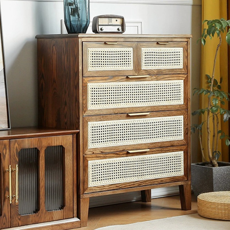 Armoire d'appoint en bois manufacturé brun massif