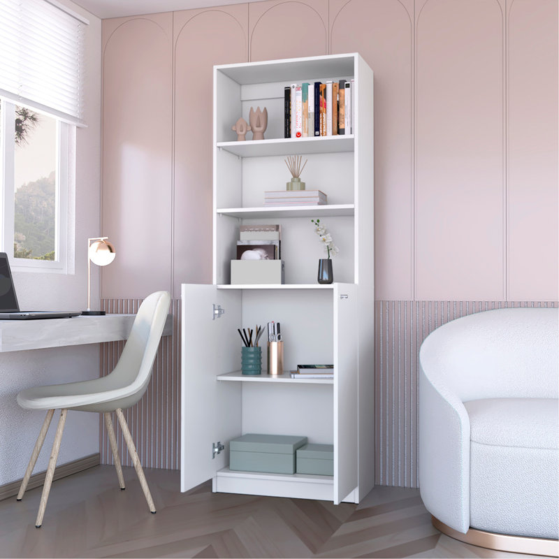 White 2-Door Bookcase, White