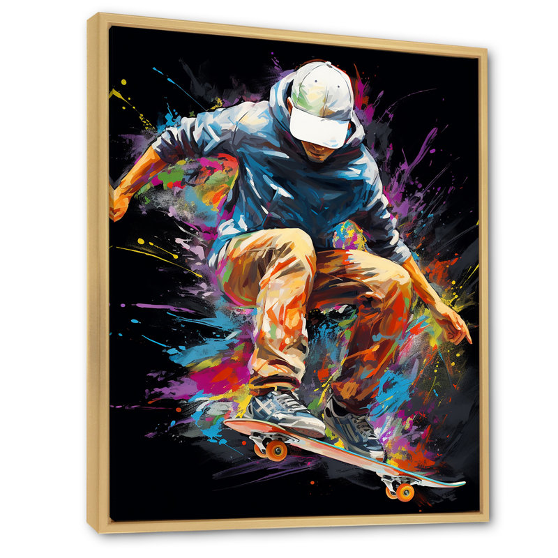 Skateboard Urban Flow VI - impressions sur toile de sport, H 32 po x l 24 po x P 1 po, Cadre naturel flottant
