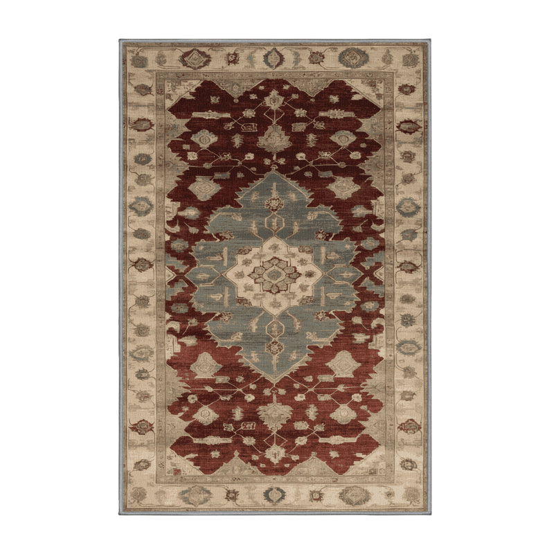 Tapis gris lavable à la machine, Rectangle 5 pi x 7 pi