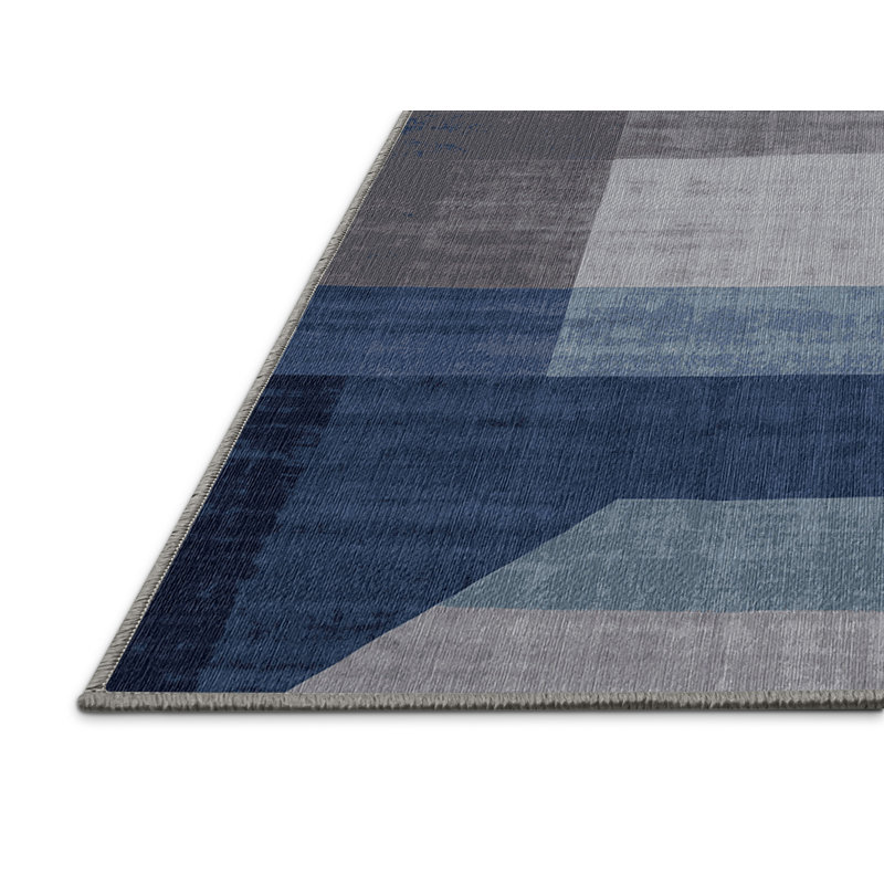 Machine Washable Gray Area Rug, Rectangle 3' x 5'