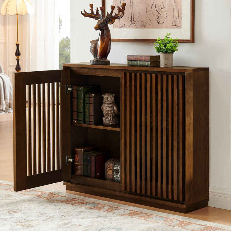 Armoire Buffet avec rangement Mid-Century, Noyer brun