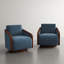 Upholstered Swivel Barrel Chair-1053755035