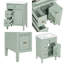 Meuble-lavabo de 24 po avec lavabo, tiroir rabattable et armoire de rangement vert - Conception autoportante en bois massif-236108406