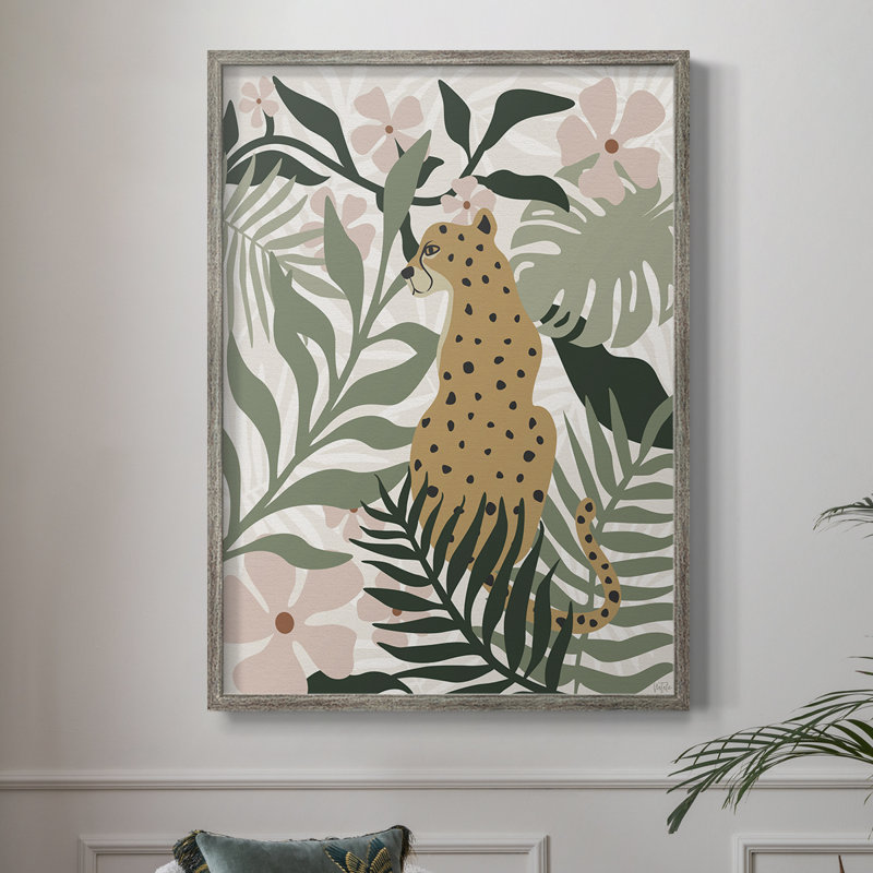 «Jungle Cat II», reproduction encadrée - bois massif
