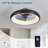 20" Black LED Ceiling Fan Light – Dimmable & Adjustable Color Temperature