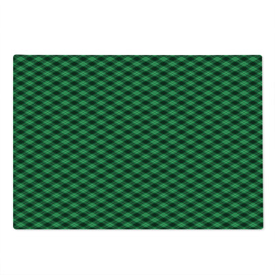 Ambesonne Plaid Cutting Board Large Diagonal Tartan Green Green Black White