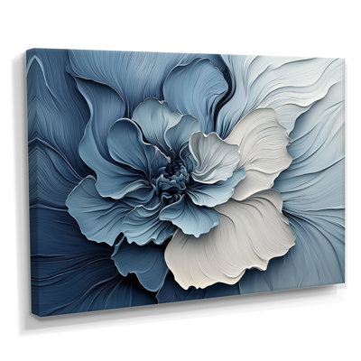 Blue White Coastal Garden Of Flowers II - Abstract Botanicals Wall Art Print