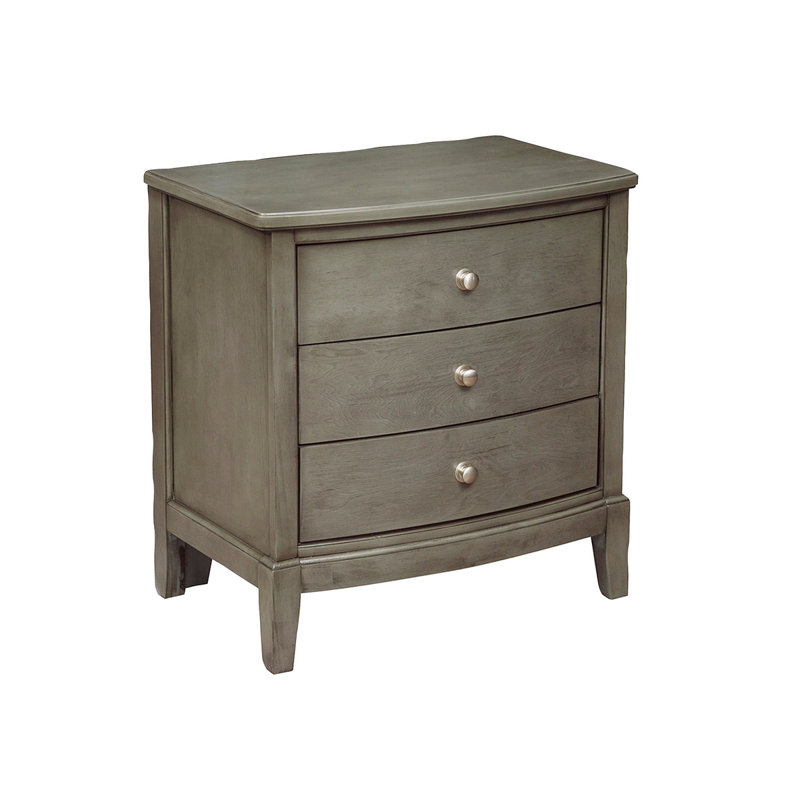 Table de chevet 3 tiroirs, Gris