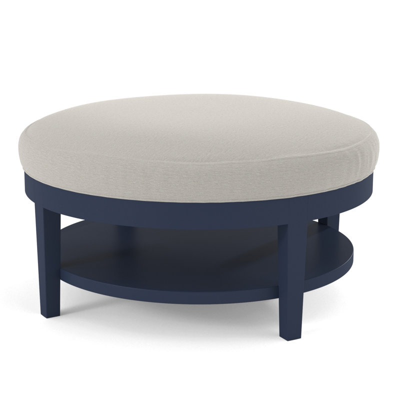 Midtown Upholstered Ottoman, Celery Finish, White Performance Fabric; 0851-94