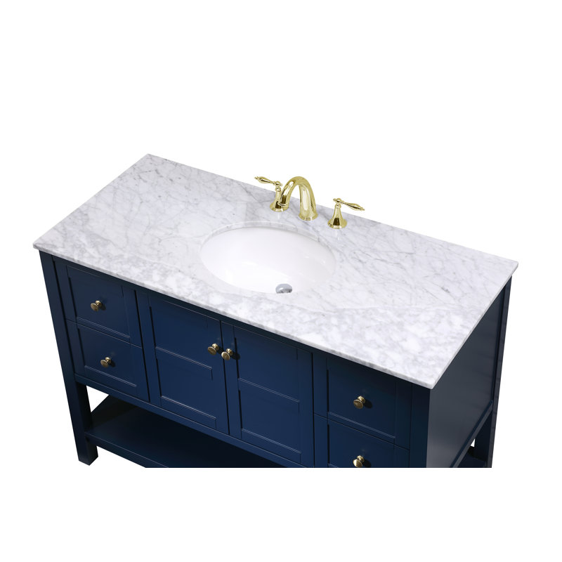  Ensemble de meuble-lavabo 48 po / Base: bleu avec plateau Carrera