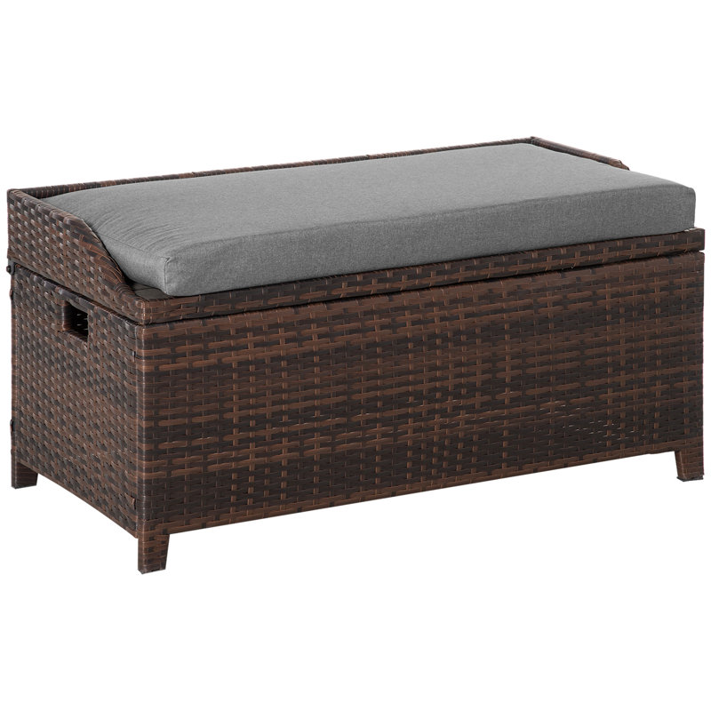 Banc de rangement imperméable en métal, Brun, Rouge