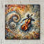  «Cello Player Abstract» par Rey Klimt, art mural en verre acrylique, 12 po x 12 po-549854478