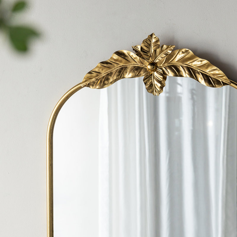 66" X 36" Full Length Mirror, Arched Mirror Hanging Or Leaning Against Wall, Large Gold Mirror