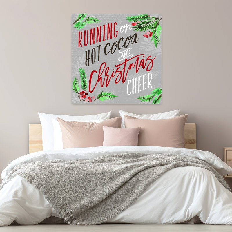 Art contemporain avec acclamations de Noël, H 32 po x l 32 po