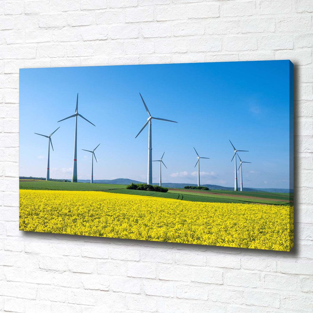 Windmühlen im Feld - Kunstdrucke auf Leinwand