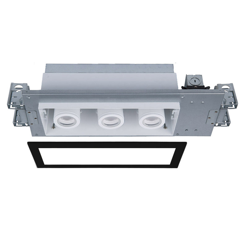 Silo X20 Engine and Invisible Trim LED Multi-Spotlight Recessed Lighting Kit, 10W, White/Black, 4000K