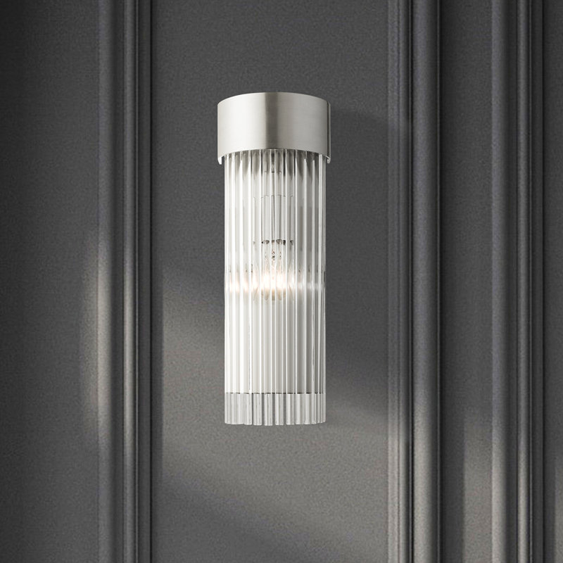 Bamey Steel Flush Mounted Sconce, Brushed Nickel