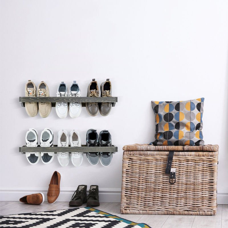 6 Pair Solid Wood Shoe Rack