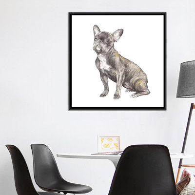 Brindled French Bulldog par Wandering Laur - Estampe numérique sur toile tendue avec châssis