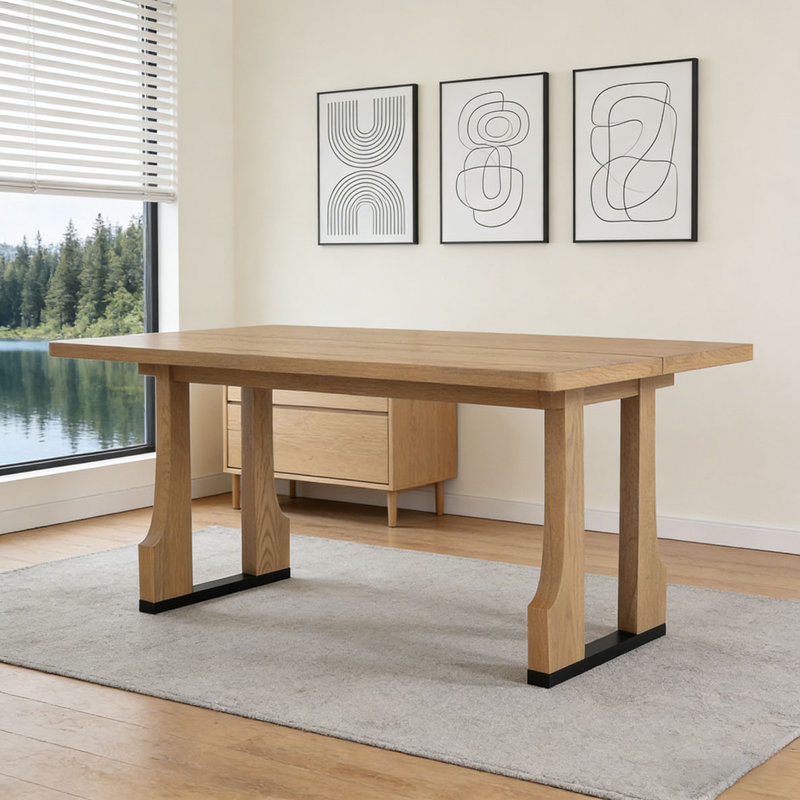 63" Rectangular Dining Table, Natural Ash