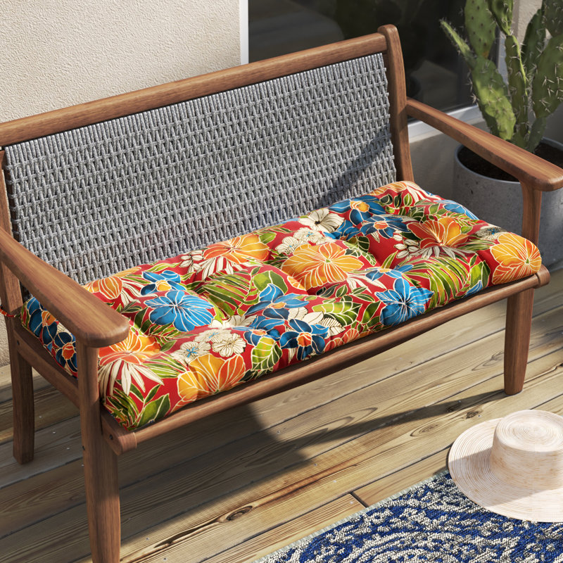 Shipton Outdoor Bench Seat Cushion, Aloha Red, 44" W x 17" D, 4"
