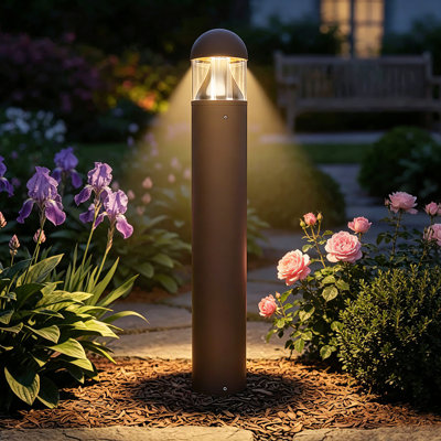 Borne lumineuse DEL ronde en bronze de 100,5 cm (39,6 po) avec cellule photoélectrique