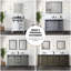 Meuble-lavabo double brun rustique 80 po X P 22 po D, ensemble de comptoir et robinet en quartz blanc