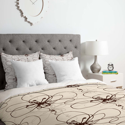 Ensemble de housse de couette à fleurs tonales