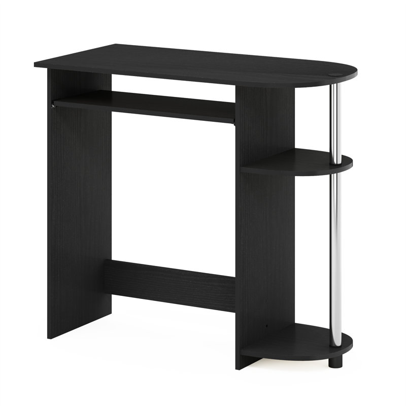 Bozidar Computer Desk, Americano/Stainless Steel, 73" H x 80" W x 40" D