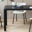 Table de salle à manger rectangulaire noire en bois massif-541276758
