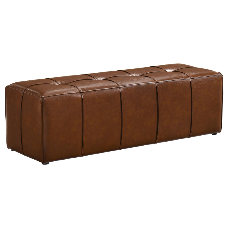 Banc Farrell en similicuir brun