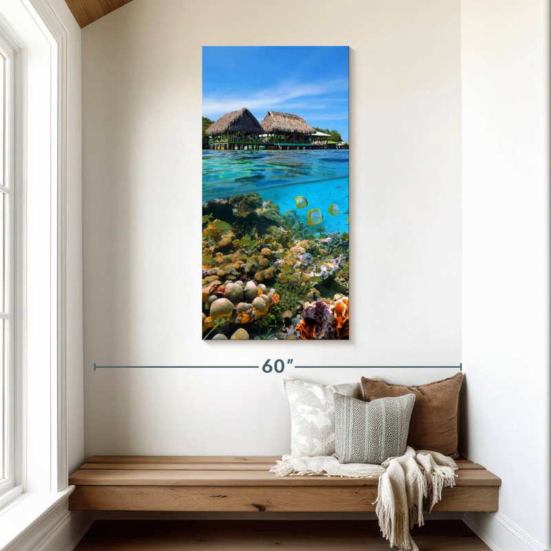 Paysage sous-marin des Caraïbes, H 48 po x l 24 po