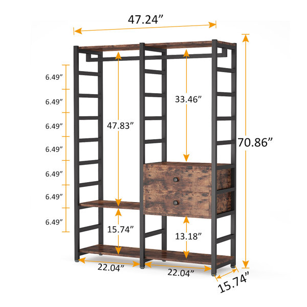 Andover Mills™ Ensemble de rangement pour système de placard l 73,1 po à l  89,1 po Geren et Commentaires - Wayfair Canada