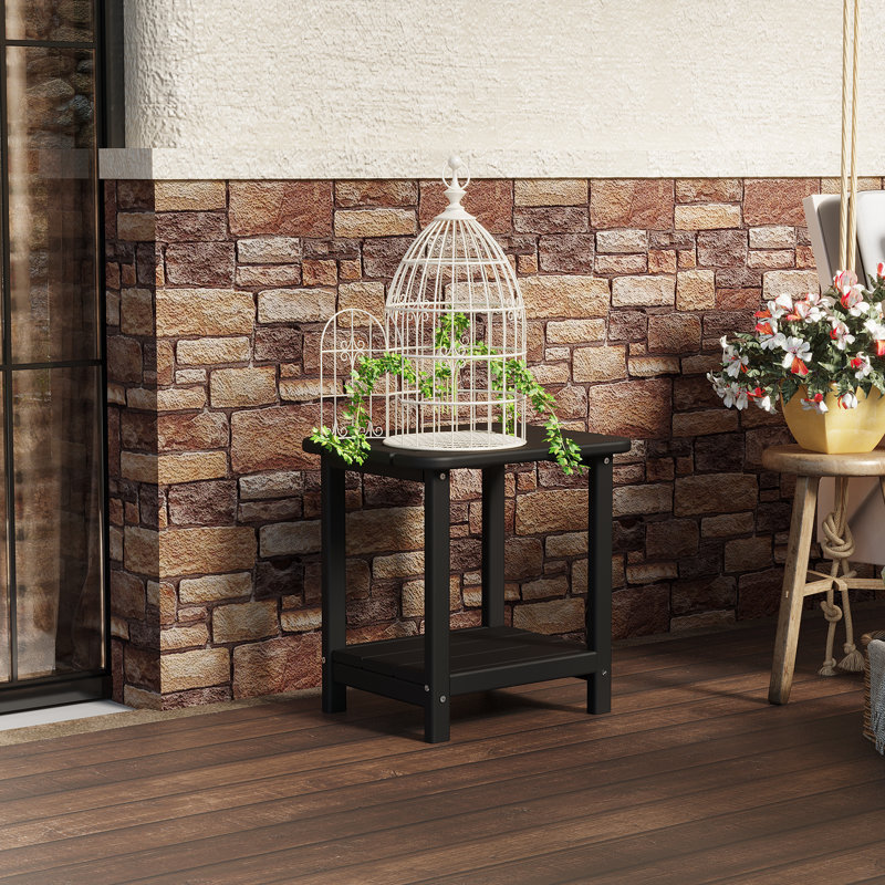 Table d'appoint d'extérieur en PEHD Adirondack, Noir