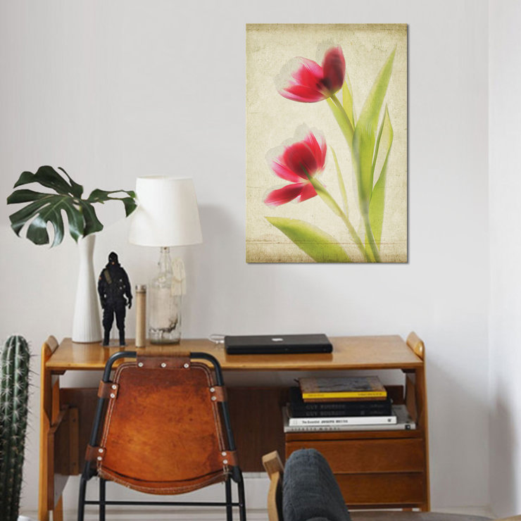 « parchemin florals iii », impression sur toile, H 18 po x l 12 po x P 1,5 po, Toile tendue, Pas de tapis