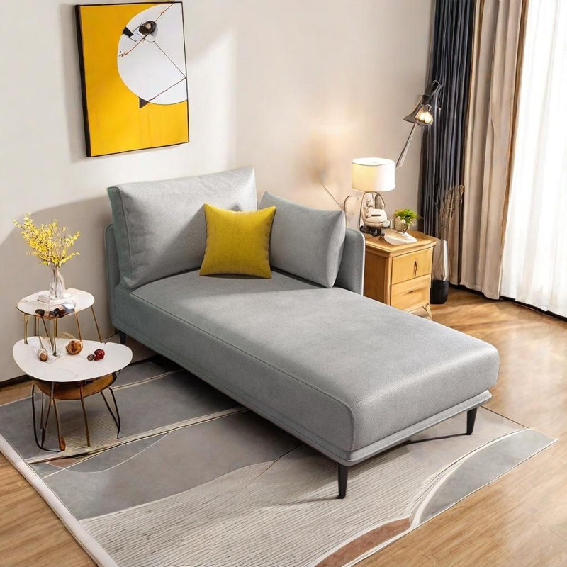 Chaise longue et tissu technique haute densité, Orienté à gauche (vu de face), Gris, Noir