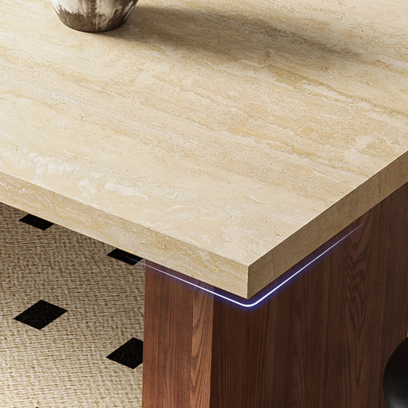 Modern Minimalist Dining Table, 29.52"H x 86.61"L x 39.37"W