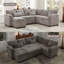 Canapé-lit d'angle en forme de L de 246 cm avec pouf de rangement, canapé 7 places en chenille et 2 coussins pour salon, style moderne, idéal pour les petits espaces, montage facile-11743273