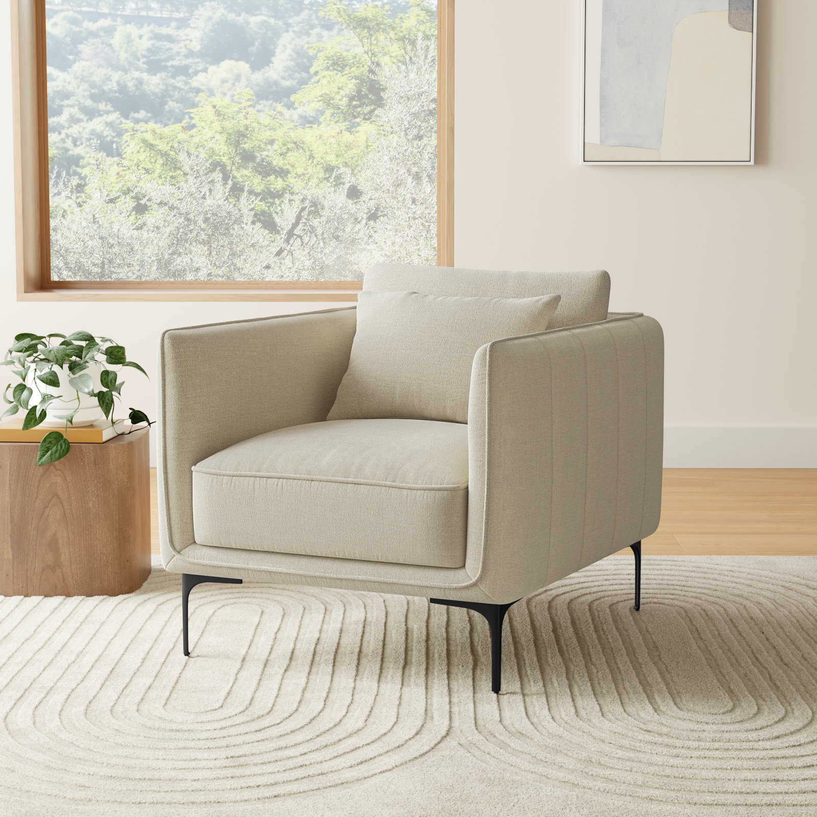 Rae Linen Armchair, Effie Linen Performance Linen