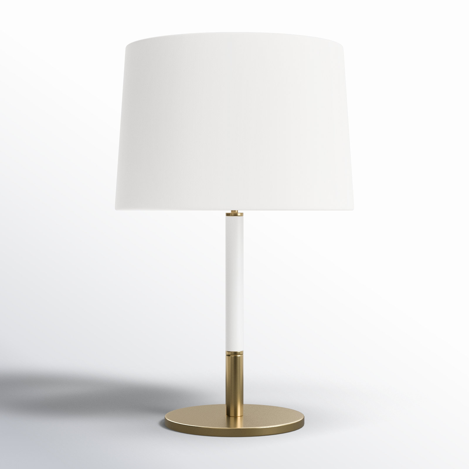 Metal Table Lamp, Burnished Brass White